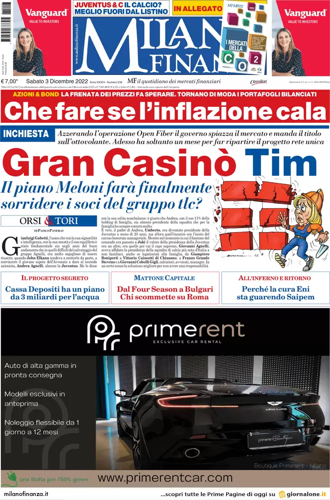 Prime pagine giornali economici 3 dicembre. Parte il termovalorizzatore a Roma