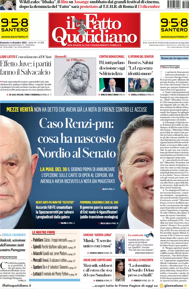 Prime pagine giornali 4 dicembre 2022. Nuovo Pnrr e il piano sulla sicurezza