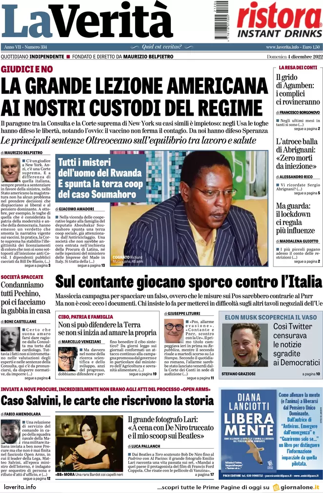 Prime pagine giornali 4 dicembre 2022. Nuovo Pnrr e il piano sulla sicurezza