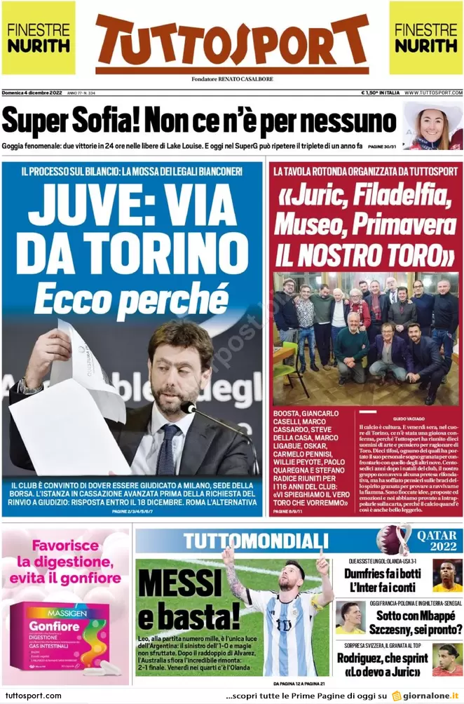 Prime pagine giornali 4 dicembre 2022. Nuovo Pnrr e il piano sulla sicurezza