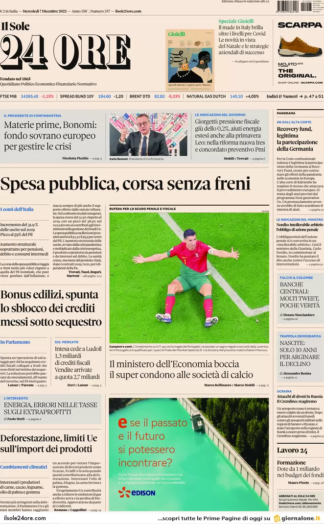 Prime pagine giornali economici 7 dicembre. Bonus edilizi, sblocco dei crediti Prime pagine giornali economici 7 dicembre. Bonus edilizi, sblocco dei crediti