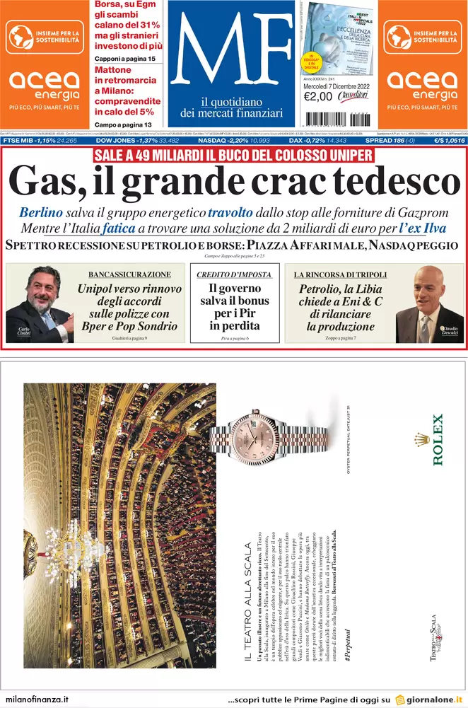 Prime pagine giornali economici 7 dicembre. Bonus edilizi, sblocco dei crediti Prime pagine giornali economici 7 dicembre. Bonus edilizi, sblocco dei crediti