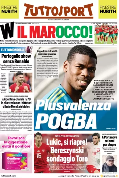 Prime pagine giornali 7 dicembre 2022. Giustizia, Nordio stoppa le toghe rosse