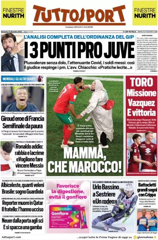 Prime pagine giornali 11 dicembre 2022. Tangenti Qatar, a pezzi la sinistra Ue