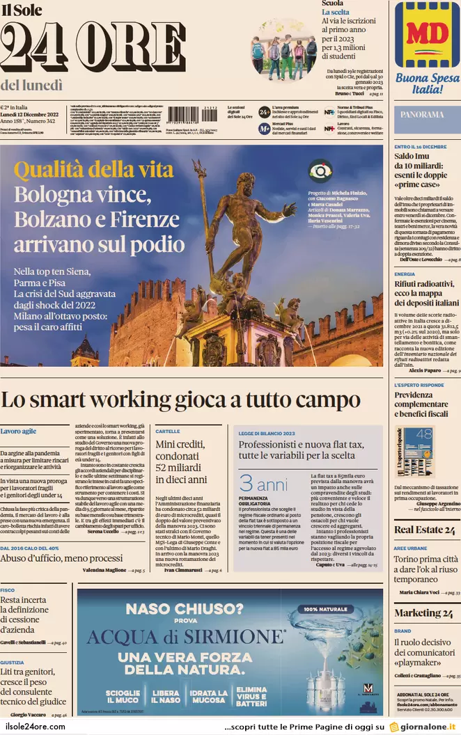 Prime pagine giornali 12 dicembre 2022. Tangenti Ue, ombre su altri 4 italiani Prime pagine giornali 12 dicembre 2022. Tangenti Ue, ombre su altri 4 italiani