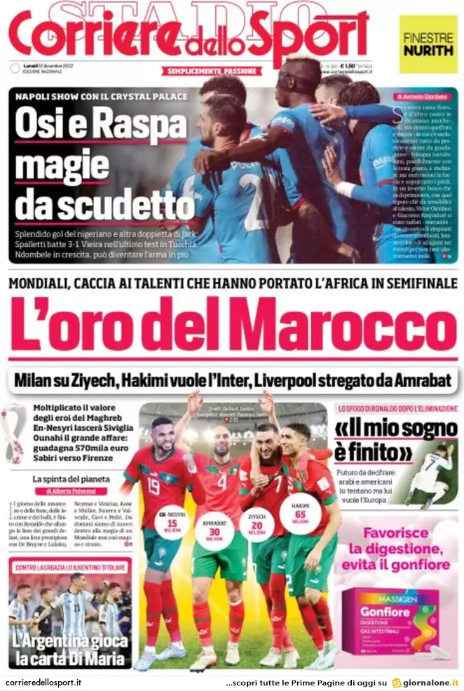 Prime pagine giornali 12 dicembre 2022. Tangenti Ue, ombre su altri 4 italiani Prime pagine giornali 12 dicembre 2022. Tangenti Ue, ombre su altri 4 italiani