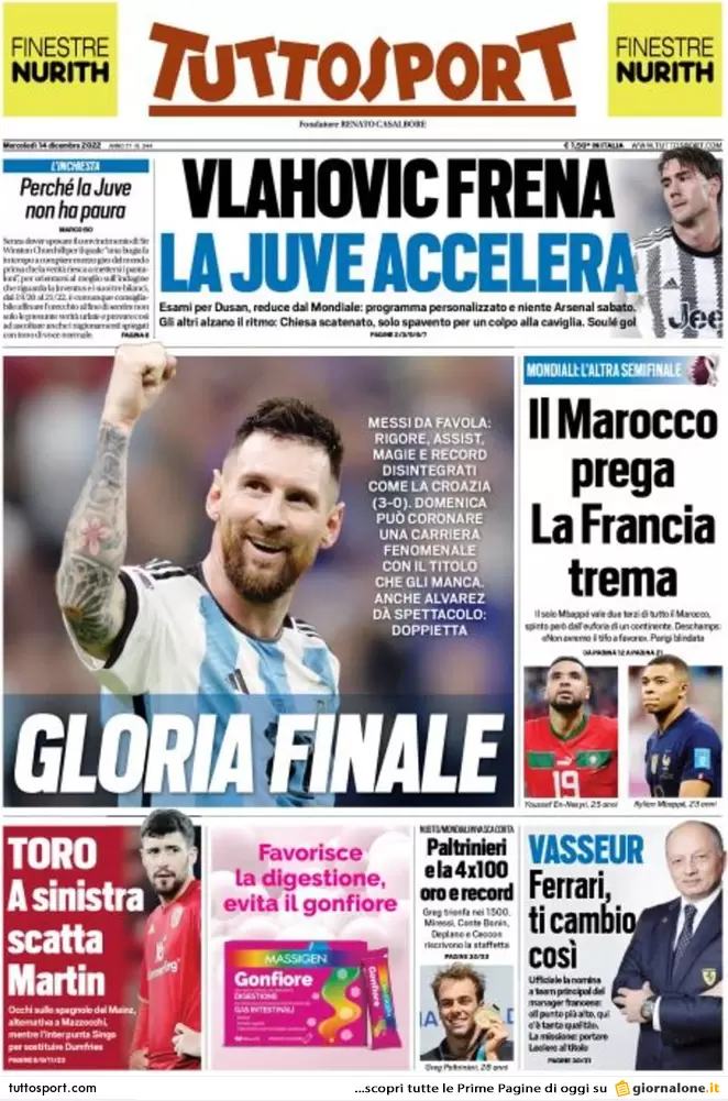 Prime pagine giornali 14 dicembre 2022. Prezzo tetto del gas Ue: fumata nera Prime pagine giornali 14 dicembre 2022. Prezzo tetto del gas Ue: fumata nera