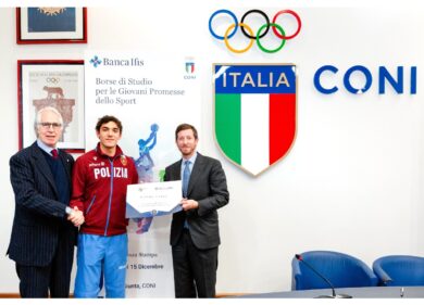 Banca Ifis, donate borse di studio per giovani atleti azzurri del CONI