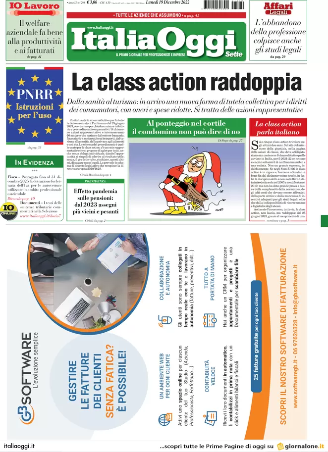 Prime pagine giornali economici 19 dicembre. Pos, fisco e pensioni: si cambia Prime pagine giornali economici 19 dicembre. Pos, fisco e pensioni: si cambia