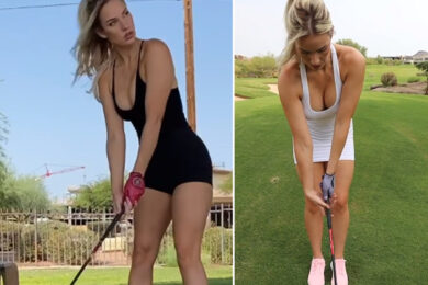 Paige Spiranac, la dea del golf scalda il green con i suoi colpi. Foto-Gossip