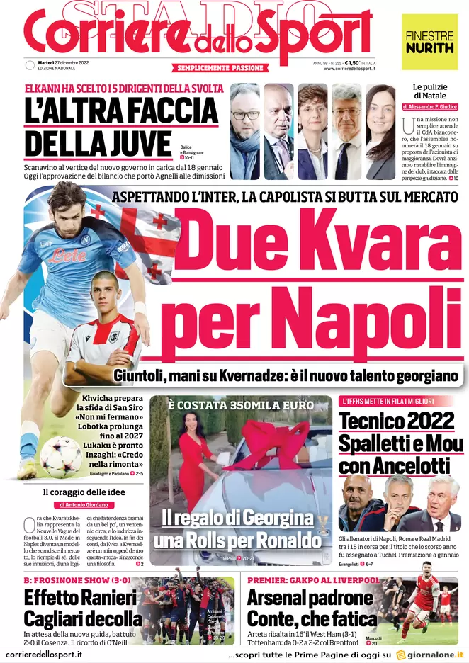 Prime pagine giornali 27 dicembre 2022. Sicurezza, il piano svuota carceri