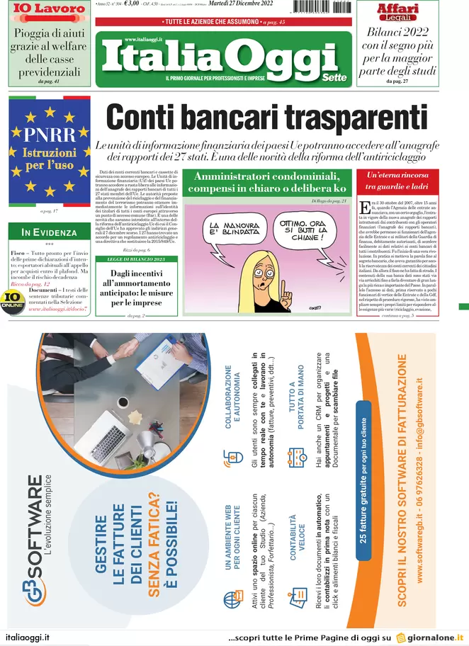 Prime pagine giornali economici 27 dicembre. Assunzioni, il 41% non si trova