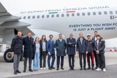 ITA Airways, l’Airbus A320 dedica la livrea al Friuli Venezia Giulia