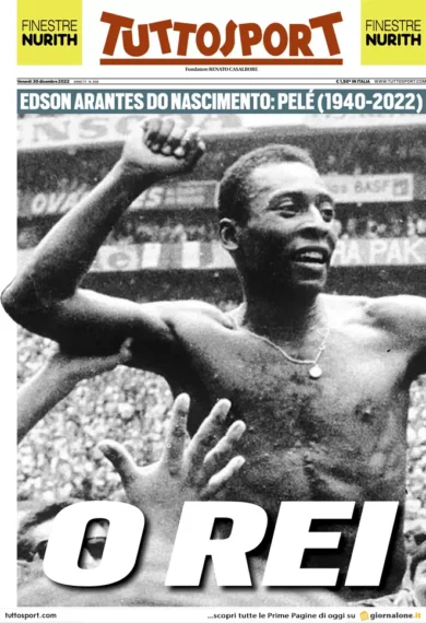 Prime pagine giornali 30 dicembre 2022. Addio a Pelè, morto il Re del calcio