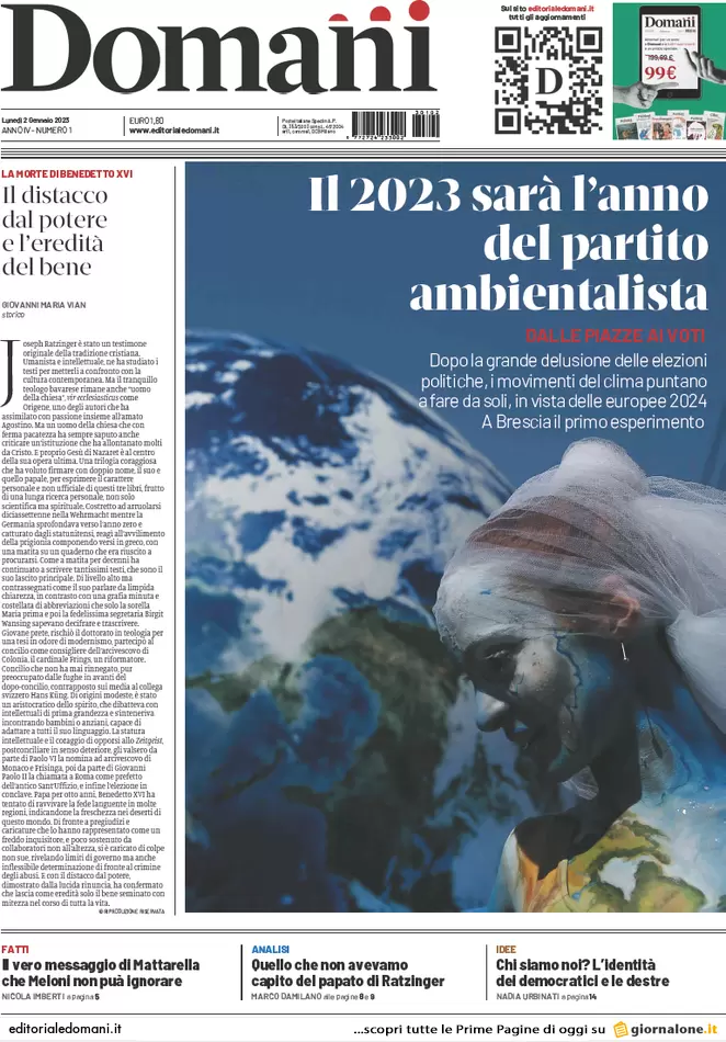 Prime pagine giornali 2 gennaio 2023. Mattarella, richiamo su riforme e fisco Prime pagine giornali 2 gennaio 2023. Mattarella, richiamo su riforme e fisco