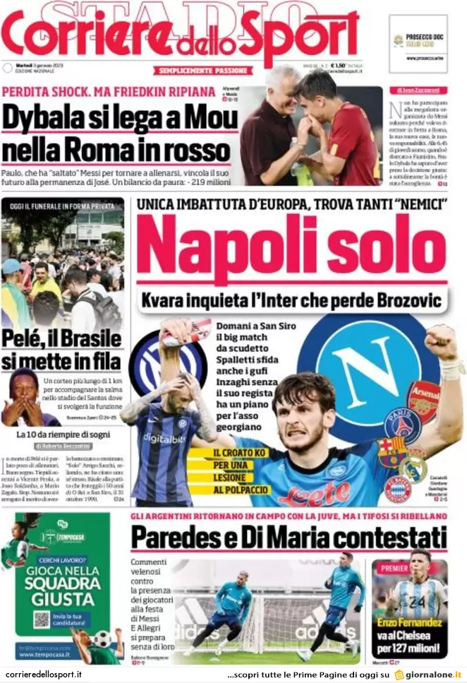 Prime pagine giornali 3 gennaio 2023. Qatar-gate, nuovi indagati a Bruxelles