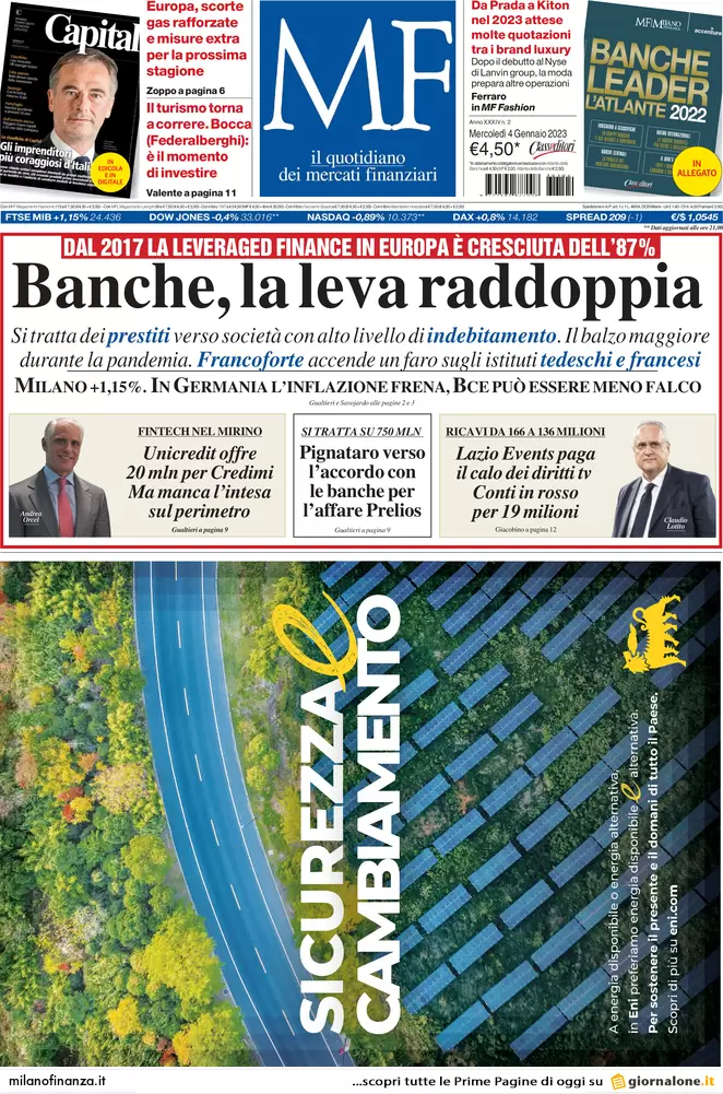 Prime pagine giornali economici 4 gennaio. Lavoro, attese 504mila assunzioni