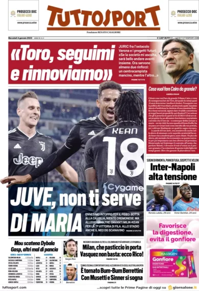 Prime pagine giornali 4 gennaio 2023. Test Covid, scontro tra Cina e Europa