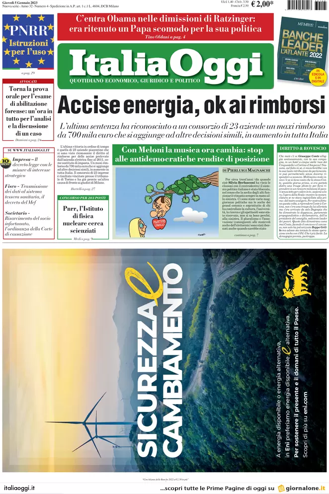 Prime pagine giornali economici 5 gennaio. Borse su, il rally di inizio anno