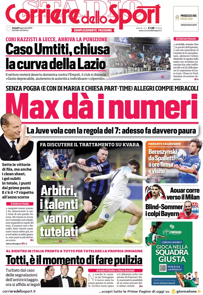 Prime pagine giornali 6 gennaio 2023. Guerra, la tregua truffa della Russia