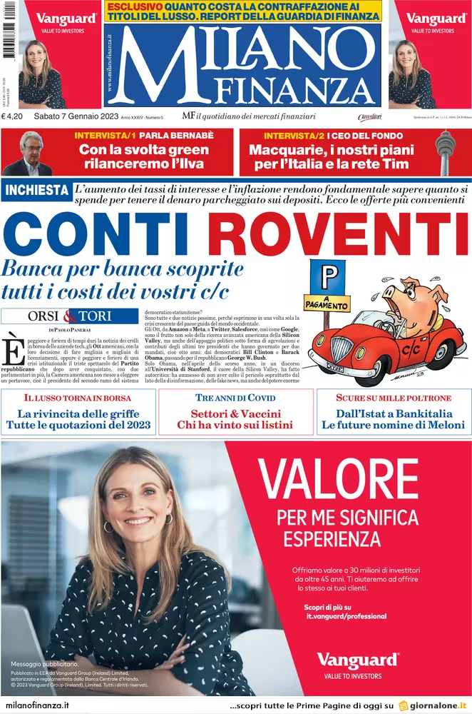 Prime pagine giornali economici 7 gennaio. Iva, la precompilata a febbraio