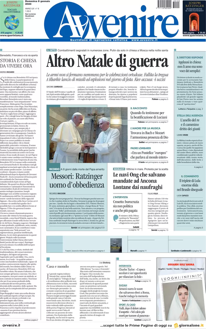 Prime pagine giornali 8 gennaio 2023. Benzina prezzi impazziti. Migranti al Pd