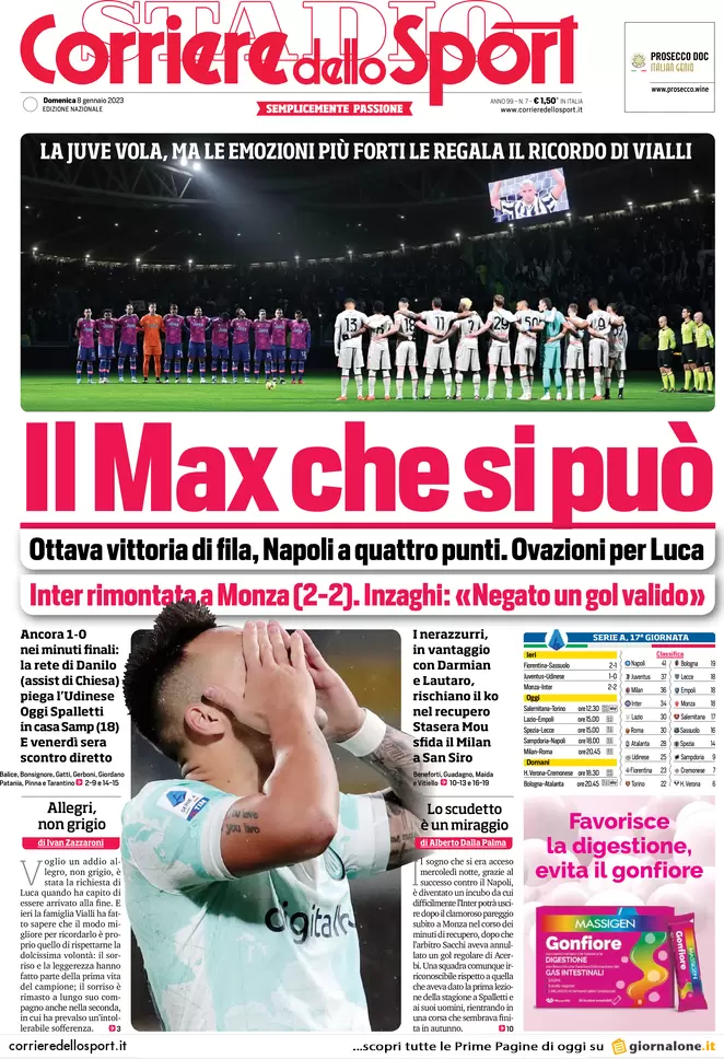 Prime pagine giornali 8 gennaio 2023. Benzina prezzi impazziti. Migranti al Pd