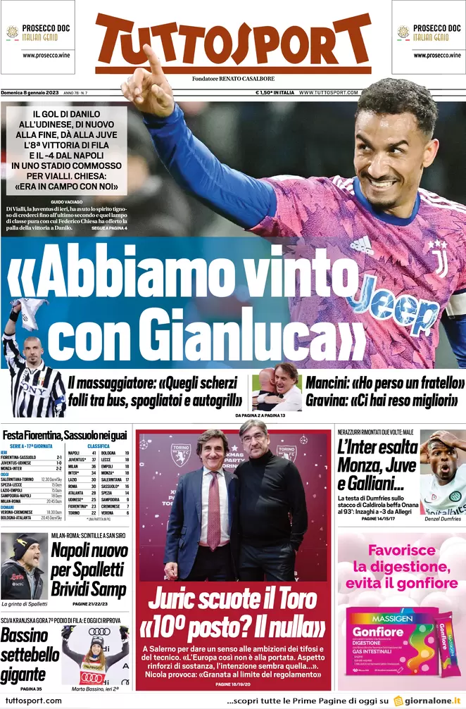 Prime pagine giornali 8 gennaio 2023. Benzina prezzi impazziti. Migranti al Pd