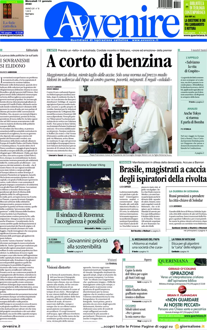 Prime pagine giornali 11 gennaio 2023. Bolsonaro rischia il blocco dei conti