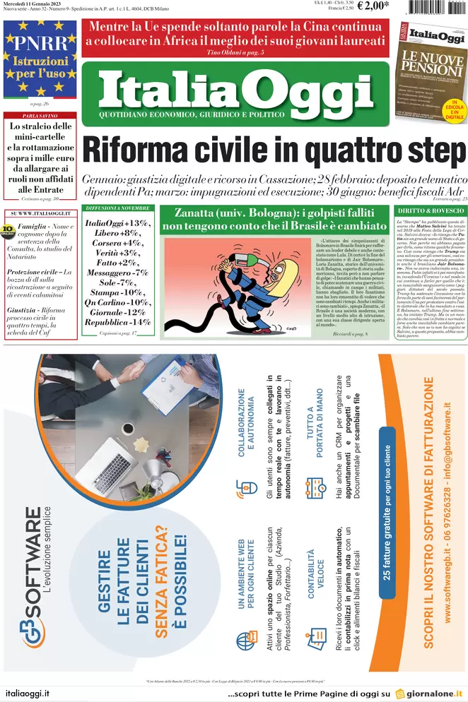 Prime pagine giornali economici 11 gennaio. Eurotruffa sulla casa: la stangata