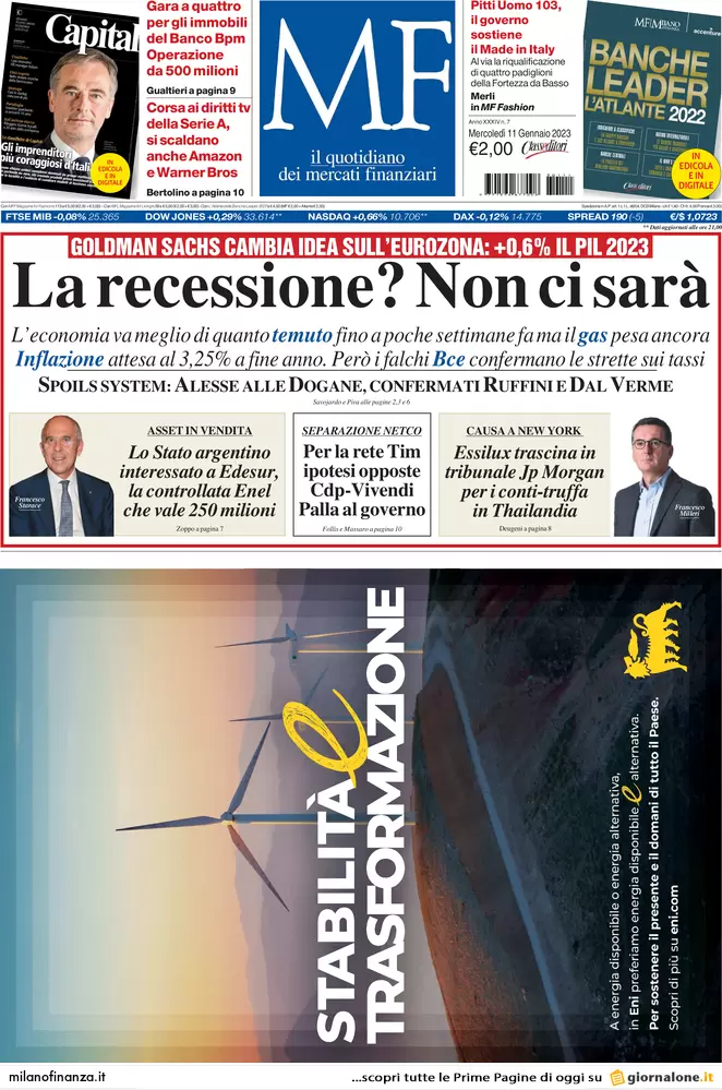 Prime pagine giornali economici 11 gennaio. Eurotruffa sulla casa: la stangata