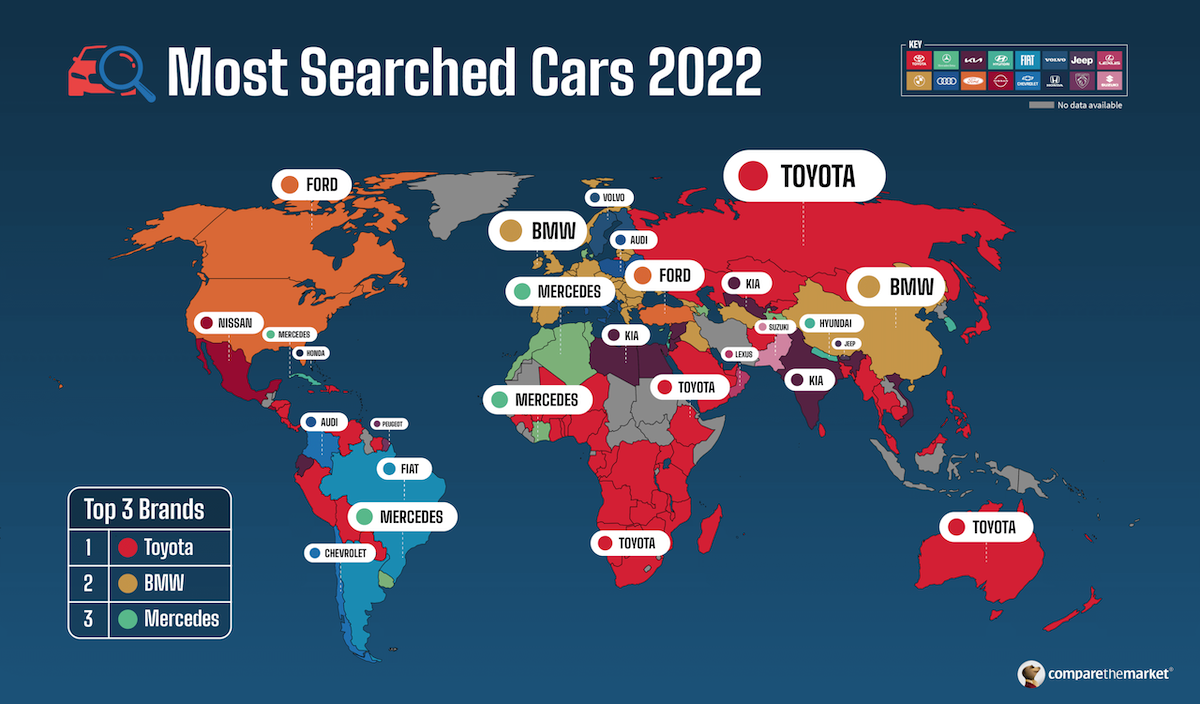 Toyota è il marchio più ricercato al mondo su Google Toyota è il marchio più ricercato al mondo su Google