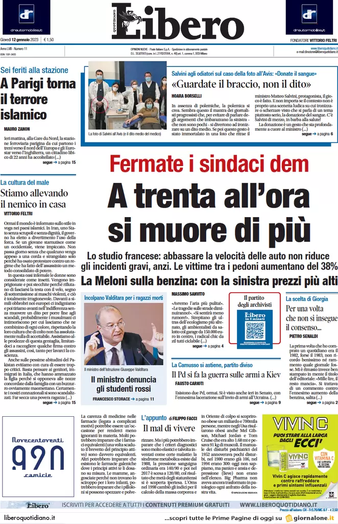 Prime pagine giornali 12 gennaio 2023. Accise, resa di Meloni: “Impossibile”