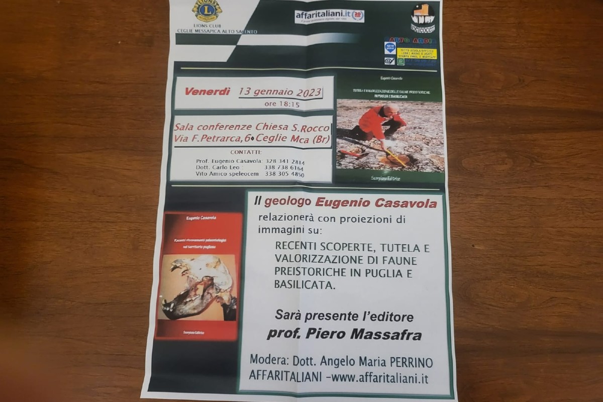 La preistoria protagonista di un incontro a Ceglie Messapica. Modera Perrino La preistoria protagonista di un incontro a Ceglie Messapica. Modera Perrino