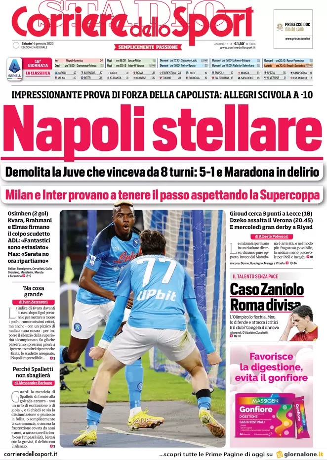 Prime pagine giornali 14 gennaio 2023. Governo diviso e in guerra con l’Europa