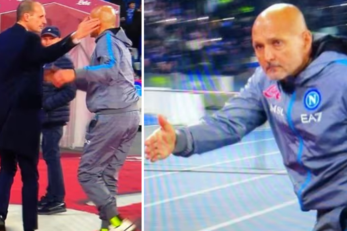 Spalletti insegue Allegri per la stretta di mano dopo Napoli-Juventus. Video virale Spalletti insegue Allegri per la stretta di mano dopo Napoli-Juventus. Video virale