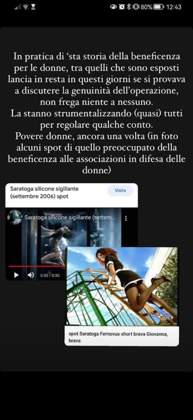 Selvaggia Lucarelli sbaglia bersaglio della polemica: “Quello spot non è mio”