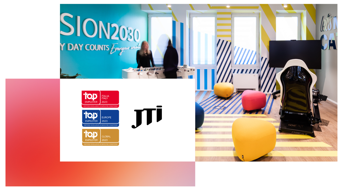 JTI Italia è Top Employer per il tredicesimo anno consecutivo JTI Italia è Top Employer per il tredicesimo anno consecutivo