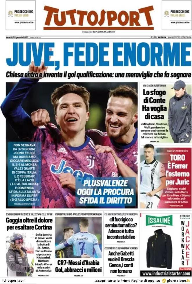 Prime pagine giornali 20 gennaio 2023. Nordio, attacco alle procure antimafia Prime pagine giornali 20 gennaio 2023. Nordio, attacco alle procure antimafia