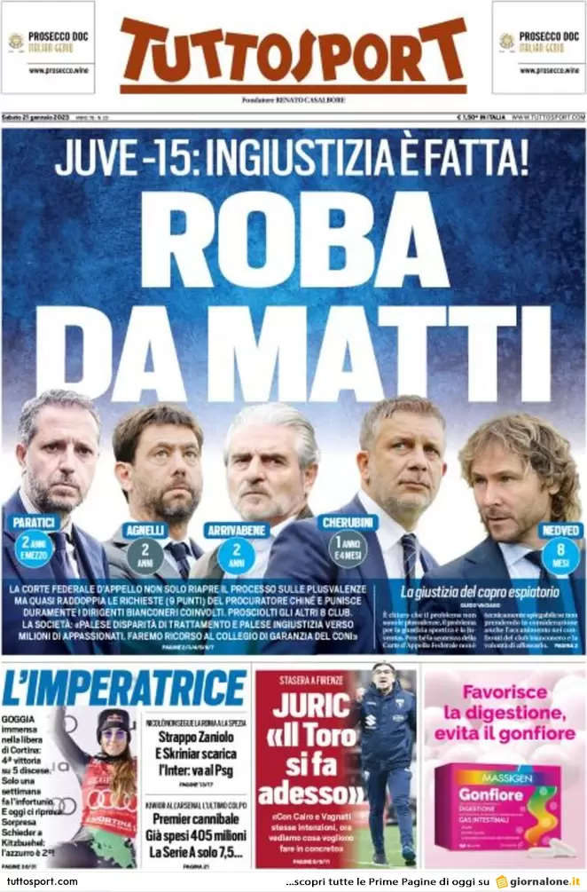 Prime pagine giornali 21 gennaio 2023. La Nato arma KIev, firme contro Nordio