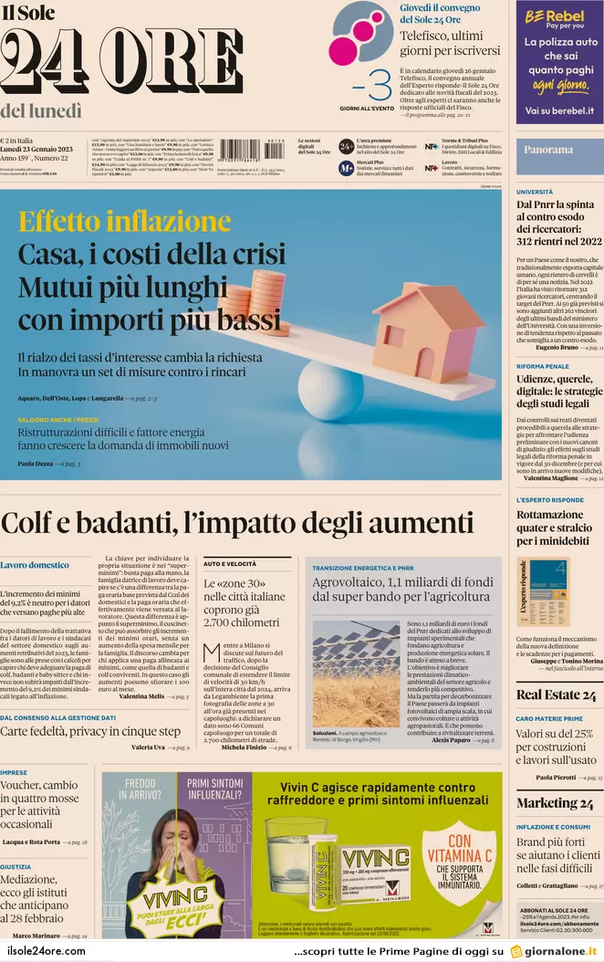 Prime pagine giornali 23 gennaio 2023. Usa, il pressing dell’Fbi su Biden Prime pagine giornali 23 gennaio 2023. Usa, il pressing dell’Fbi su Biden