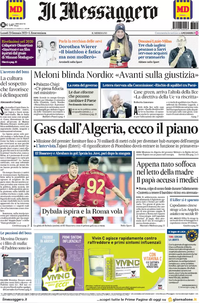 Prime pagine giornali 23 gennaio 2023. Usa, il pressing dell’Fbi su Biden Prime pagine giornali 23 gennaio 2023. Usa, il pressing dell’Fbi su Biden