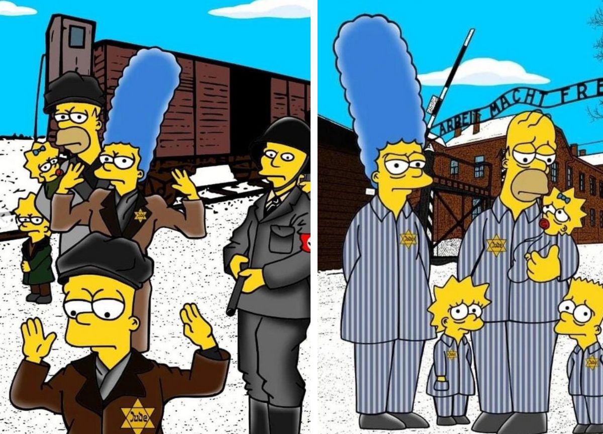 I Simpsons deportati ad Auschwitz: murales shock a Milano. FOTO