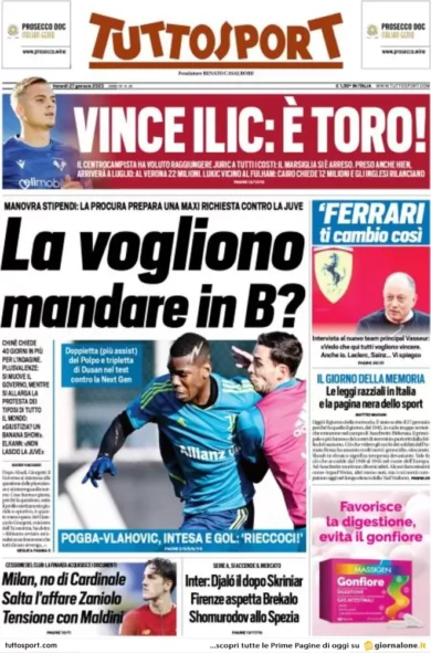 Prime pagine giornali 27 gennaio 2023. Stipendi ai prof, scuole in rivolta