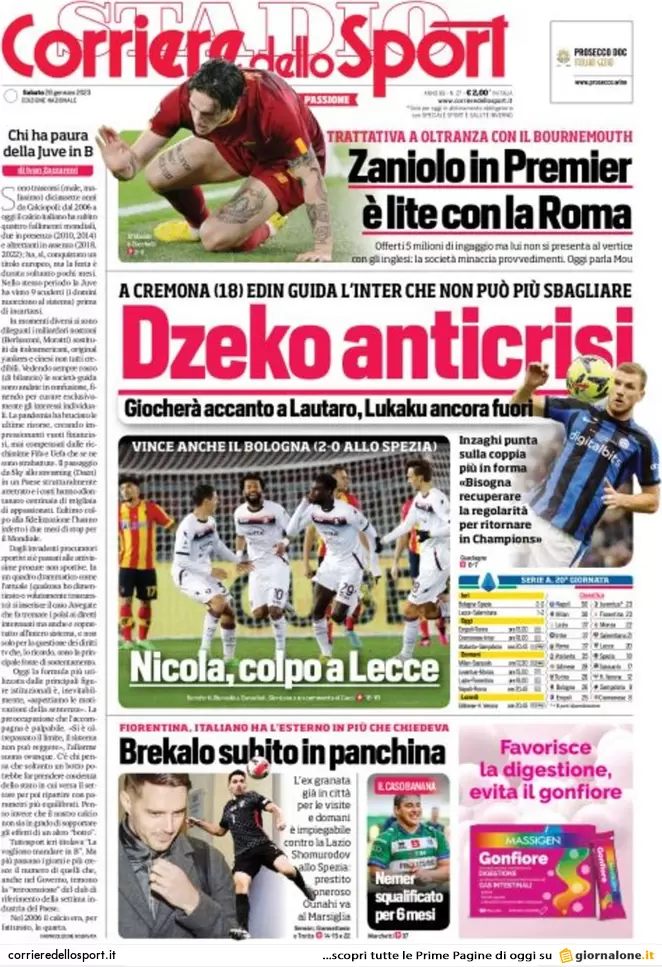 Prime pagine giornali 28 gennaio 2023. Scontro su Kiev, Fini torna a casa