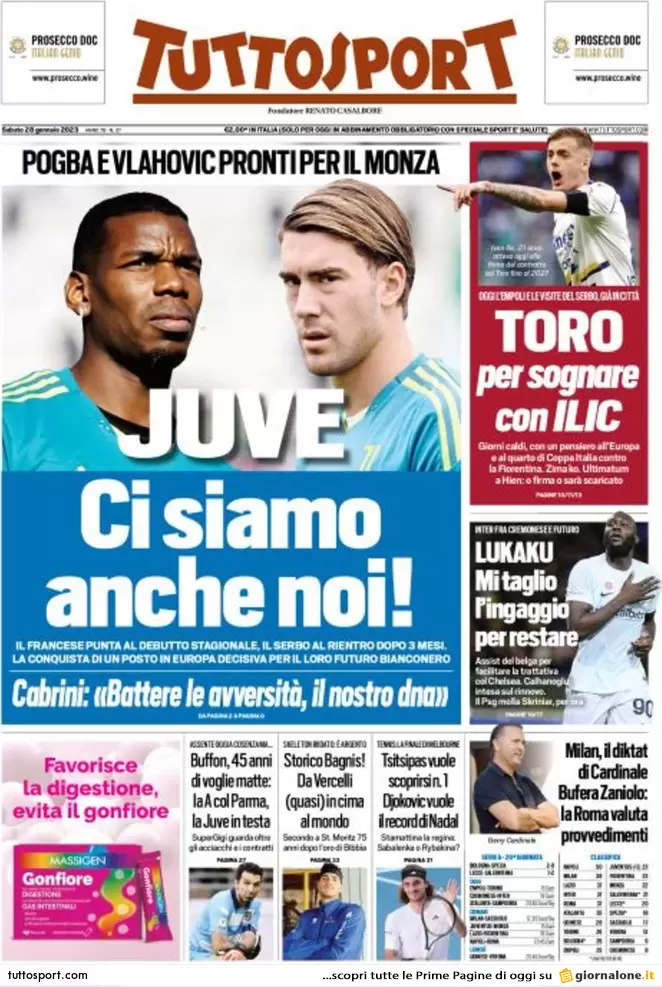 Prime pagine giornali 28 gennaio 2023. Scontro su Kiev, Fini torna a casa