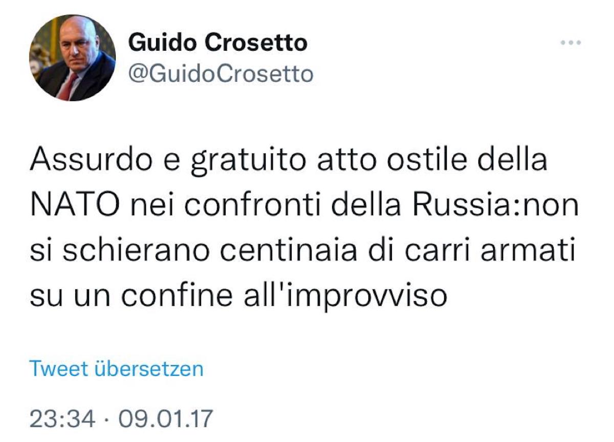Galleria foto 'Quando Crosetto condannava la Nato: “Troppe truppe ai confini con la Russia”' - foto 1