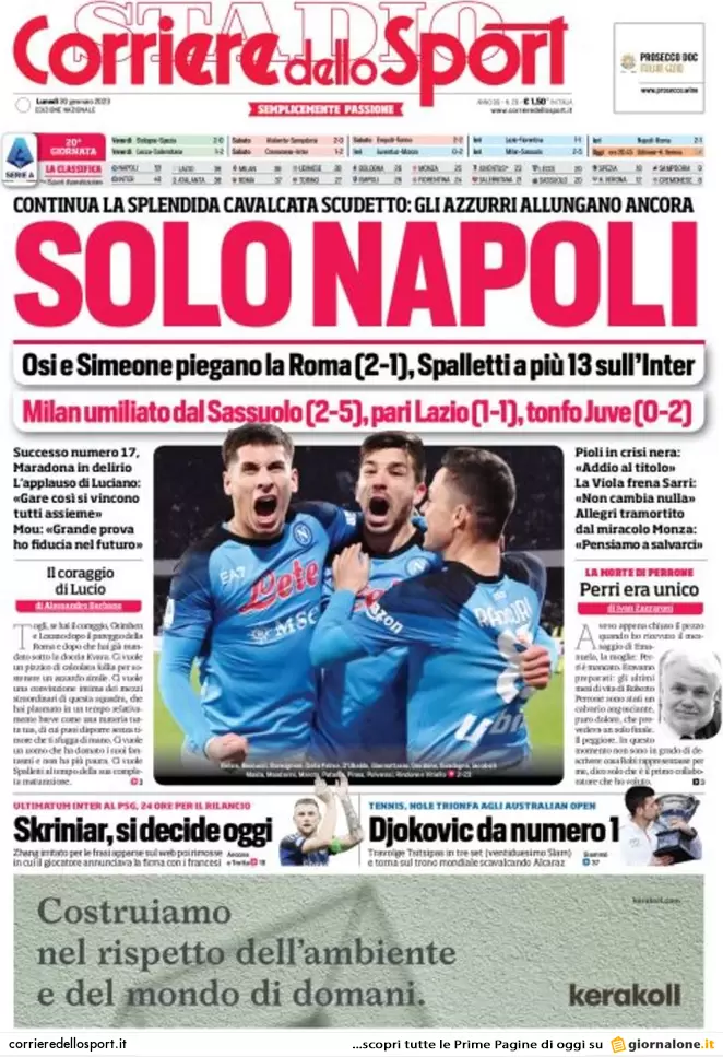 Prime pagine giornali 30 gennaio 2023. Meloni: linea dura con gli anarchici