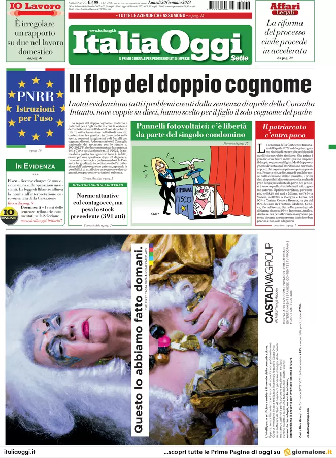 Prime pagine giornali economici 30 gennaio. Dichiarazione Imu, cambia tutto