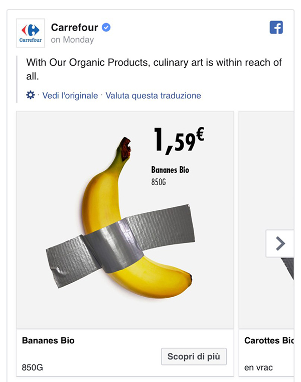 banana cattelan carrefour